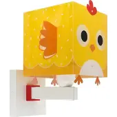 DALBER Wandlamp Little Chicken, geel / oranje, Kinderkamer, Kunststof, Wandlamp