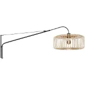 Steinhauer Wandlamp Breeza-Beach 4153ZW zwart met bamboe kap Ø50 cm