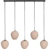 Steinhauer HaloSwap 4288ZW – Zwarte langwerpige hanglamp met warme crèmekleurige kappen