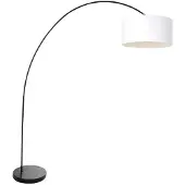 Steinhauer Booglamp Solva zwart met witte kap