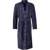 Cawö badjas blauw beige gestreept