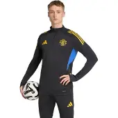Adidas Manchester United Trainingstrui 1/4-Zip 2025-2026 Zwart Blauw Geel