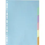 Exacompta 50x Tabbladen gerecycleerd karton 170g - 6 tabs - A4 - Geassorteerd - 1606E