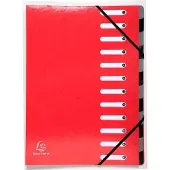 Exacompta 6x IDERAMA Harmonika Sorteermap - 12 indelingen - Rood - 53925E