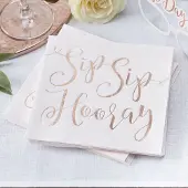 Ginger Ray - Servetten - Sip Sip Horary rose gold 16x