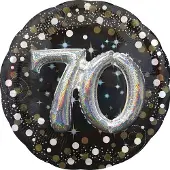 Amscan Folieballon sparkling 3D 70 (81cm) (zwart, goud, zilver)
