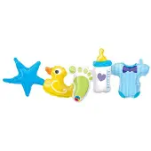 Qualatex - Folieballon slinger baby blauw - 104 cm