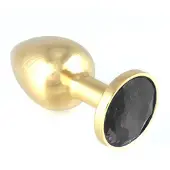 Rimba Gouden Buttplug Klein met Kristal Unisex Zwart RVS