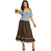 Boland Frau Müller kostuum dames bruin/blauw