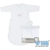 Vib - Slaapzak Luxe Katoen - Wit - Babykleertjes - Baby cadeau - zwangerschap aankondiging - geboorte cadeau
