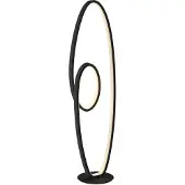 LUCANDE LED-vloerlamp Bronwyn, dimbaar, zwart, Woon-/ Eetkamer, Aluminium, Modern, LED vloerlamp