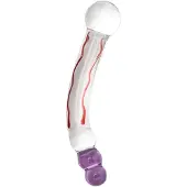 Sensual Glass - Sensual Glass - Glazen Dildo Tania - Transparant/Rood/Lila