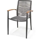 ScanCom Topaz stoel aluminium / teak 4 stuks
