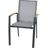 Siena Garden Velia dining tuinstoel stapelbaar mat antraciet 2 stuks