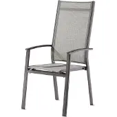 Sieger Lima dining tuinstoel stapelbaar hoog aluminium/textilux