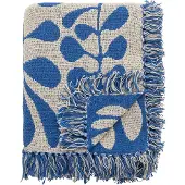 Bloomingville - Plaid Nevine blauw 160x130cm - gerecycled katoen