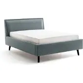 Meise Frieda bedbodem gestoffeerd bed houten basis massief hoofdbord glad met kussen