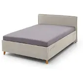 Meise Fun gestoffeerd bed massief eikenkleurig houten onderstel
