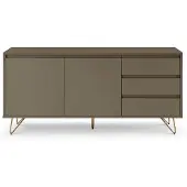 SalesFever dressoir met 2 deuren en 3 laden materiaal hout metalen frame goud