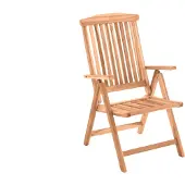 Möbilia Tuinstoel met armleuningen teak naturel 6-voudig verstelbaar opvouwbaar 2 stuks
