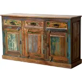 SIT Möbel RIVERBOAT Dressoir teruggewonnen hout met zware gebruikssporen kleurrijk gelakt