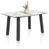 Henders & Hazel Palace eettafel 4-poots HPL/metalen frame gebroken zwart