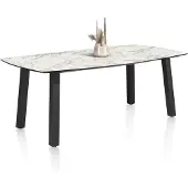 Henders & Hazel Palace eettafel 4-poots HPL/metalen frame gebroken zwart