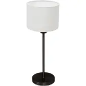 Mexlite Tafellamp Noor 4425ZW – Zwart staal met witte linnen kap