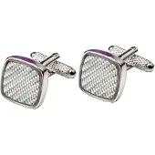 Profuomo Manchetknopen wit carbon look