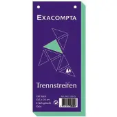 Exacompta 12x Pak van 100 horizontale tabstroken met perforatie 180g - 105x240mm - Groen - 13345B