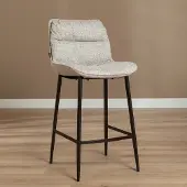 Livin24 Barkruk Trevi gemêleerd off white/bruin 68 cm