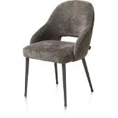 Henders & Hazel Nikolas eetkamerstoel stof Enzo/metalen frame 2 stuks