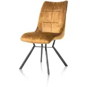 Henders & Hazel Mischa eetkamerstoel 4-poot + handgreep stof Karese/metalen frame 2 stuks