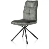 Henders & Hazel Milva eetkamerstoel + handgreep stof Pala/Karese metalen frame 2 stuks