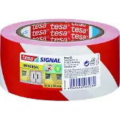 TESA - Waarschuwingse 58134 rood/wit | 1 rol | 6 stuks