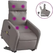vidaXL Sta-op-massagestoel verstelbaar stof taupe