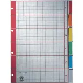 Leitz Tabbladen Leitz 4-gaats 4350 6-delig grijs karton | 25 stuks