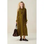 Sissy-Boy Donkergroene maxi jurk met ruffles | Maat: XS