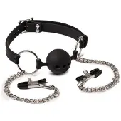 Rimba - Ball Gag - Mondknevel Met Tepelklemmen