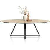 Henders & Hazel Ridgefield eettafel Ellipse eikenfineer/metalen frame gebroken zwart