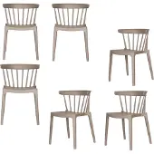 Woood Bliss Tuinstoelen - Kunststof - Taupe - Set van 6