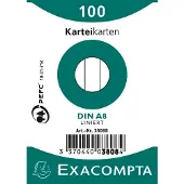 Exacompta 48x Pak 100 steekkaarten in folie - bristol gelijnd niet geperforeerd 55x74mm - Wit - 3808B