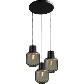 Masterlight Design Hanglamp Lett Lll 20 3 Lichts Smoke Glas
