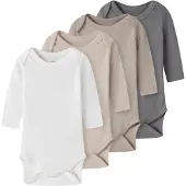 TWO SOON Rompertje/body grijs / taupe / wit