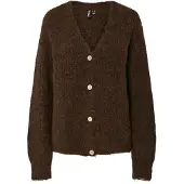 Pieces Gebreid vest 'PCCLEO' donkerbruin
