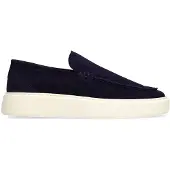 Manfield Donkerblauwe suède loafers | Maat 43