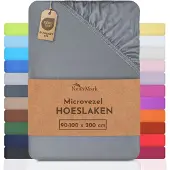 NatureMark Microvezel hoeslaken in vele maten en kleuren, 90x200cm middelgrijs