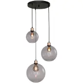 Masterlight Vide hanglamp Lazise 3-lichts goud met zwart