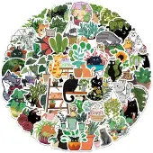 INF Stickers Katten en planten 50-pack