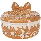 Clayre & Eef Voorraadpot Deksel Ø 20x13 cm Bruin Keramiek